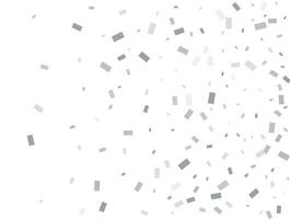 Light silver Rectangular glitter confetti background. White festive texture. vector