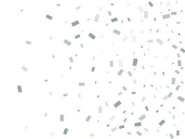 Light silver Rectangular glitter confetti background. White festive texture. vector