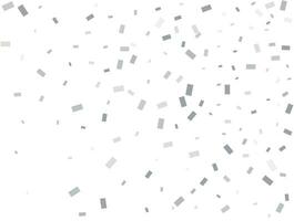 Light silver Rectangular glitter confetti background. White festive texture. vector