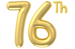 76 Party Dekoration Gold Ballon png