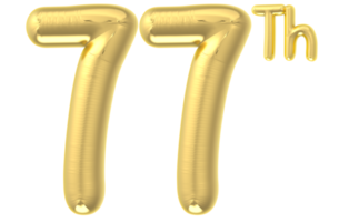 77 Party decoration gold balloon png