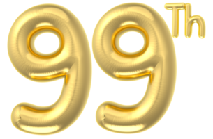 99 Party decoration gold balloon png