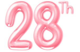 pink birthday balloons on transparent background png