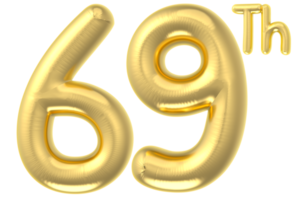 69 Party Dekoration Gold Ballon png