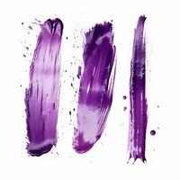 AI generated Elegant purple mascara brush set. Collection of grunge paint texture photo