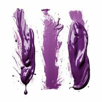 AI generated Elegant purple mascara brush set. Collection of grunge paint texture photo