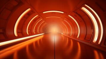 AI generated Empty futuristic tunnel. Technology Design. photo