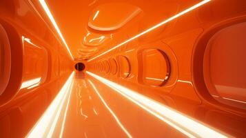 AI generated Empty futuristic tunnel. Technology Design. photo