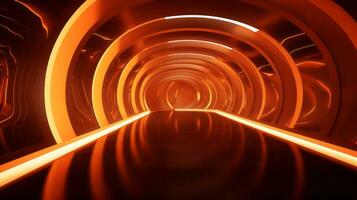 AI generated Empty futuristic tunnel. Technology Design. photo