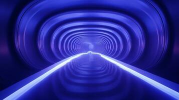 AI generated Empty futuristic tunnel. Technology Design. photo