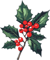 Kerstmis hulst blad ai genereren png