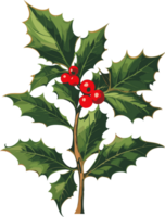 Kerstmis hulst blad ai genereren png