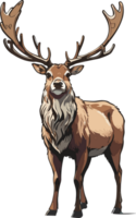 AI generated a reindeer winter Christmas png