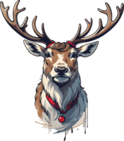 AI generated a reindeer winter Christmas png