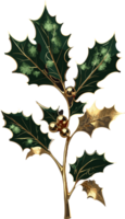 Christmas holly leaf AI Generate png