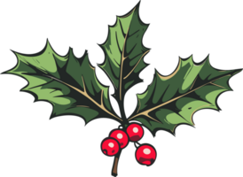 Christmas holly leaf AI Generate png