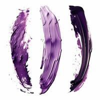 AI generated Elegant purple mascara brush set. Collection of grunge paint texture photo