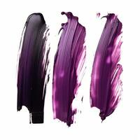 AI generated Elegant purple mascara brush set. Collection of grunge paint texture photo