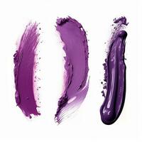 AI generated Elegant purple mascara brush set. Collection of grunge paint texture photo