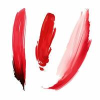 AI generated Elegant red mascara brush set. Collection of grunge paint texture photo