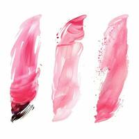 AI generated Elegant pink mascara brush set. Collection of grunge paint texture photo