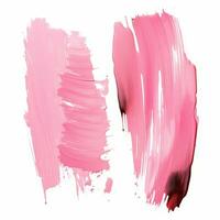 AI generated Elegant pink mascara brush set. Collection of grunge paint texture photo