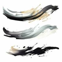 AI generated Elegant multicolored mascara brush set. Collection of grunge paint texture photo