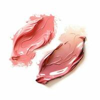 AI generated Honey lipstick smear on white background. Element for beauty cosmetic design. photo