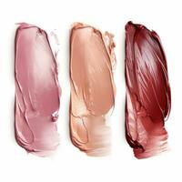 AI generated Honey lipstick smear on white background. Element for beauty cosmetic design. photo