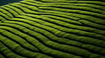 AI generated Tea plantation landscape, top view texture photo