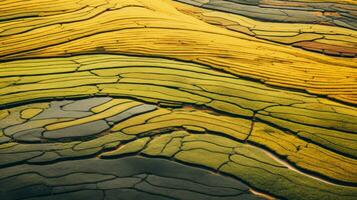 AI generated Tea plantation landscape, top view texture photo