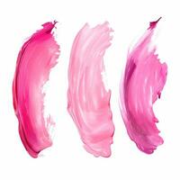 AI generated Elegant pink mascara brush set. Collection of grunge paint texture photo