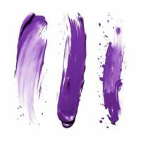 AI generated Elegant purple mascara brush set. Collection of grunge paint texture photo