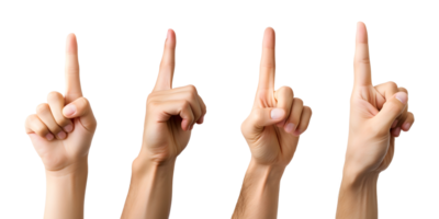 AI generated Man Pointing Upward Pose, pointing or inviting attention gesture png