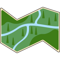 Camping Map Illustration PNG Transparent Background