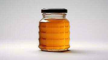 ai generado miel tarro en blanco antecedentes foto