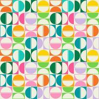 Essential geometric printable seamless pattern with abstract Minimal elegant line form stroke shapes in vibrant colors. Modern simple background in minimalist mid century style vector wall art