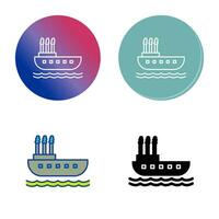 icono de vector de barco de vapor