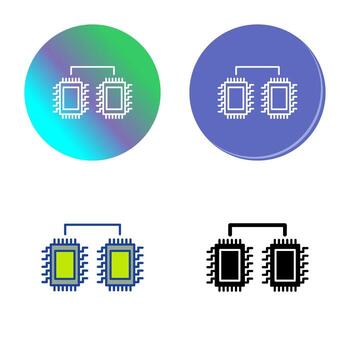 procesadores conectados vector icono