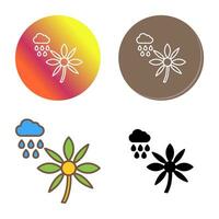 Flower with rain Vector Icon