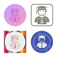 Unique Student Holding Degree Vector Icon