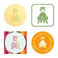 Unique Studying on Desk Vector Icon