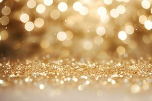 Abstract Bokeh Background with Glitter Lights. AI Generative photo
