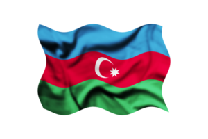 das Flagge von Aserbaidschan Flagge winken auf ein transparent Hintergrund. Ausschnitt Pfad inbegriffen png