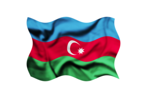 The flag of Azerbaijan flag waving on a transparent background. Clipping path included png