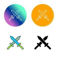 Unique Two Swords Vector Icon