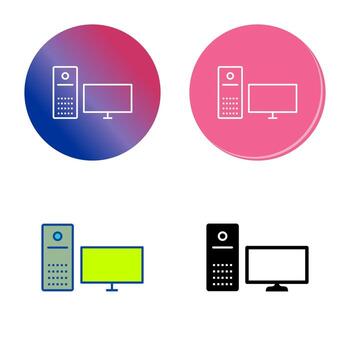 icono de vector de computadora único
