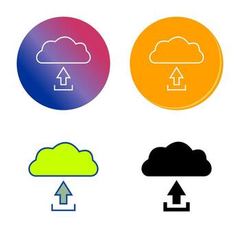 icono de vector de carga única en la nube
