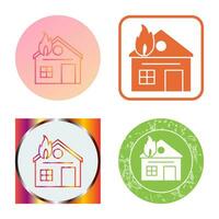 Unique House on Fire Vector Icon