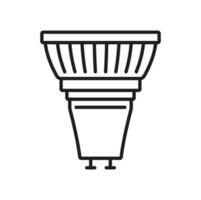 Light bulb and LED lamp thin line icon or sign vector